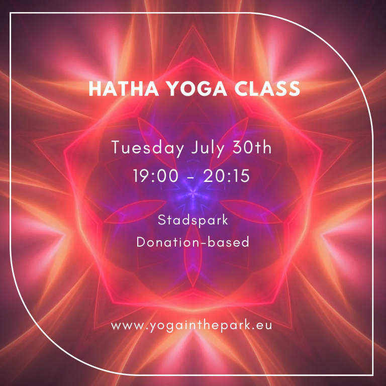 Yoga Class Tuesday July 30th, 19:00 – 20:15 @Stadspark